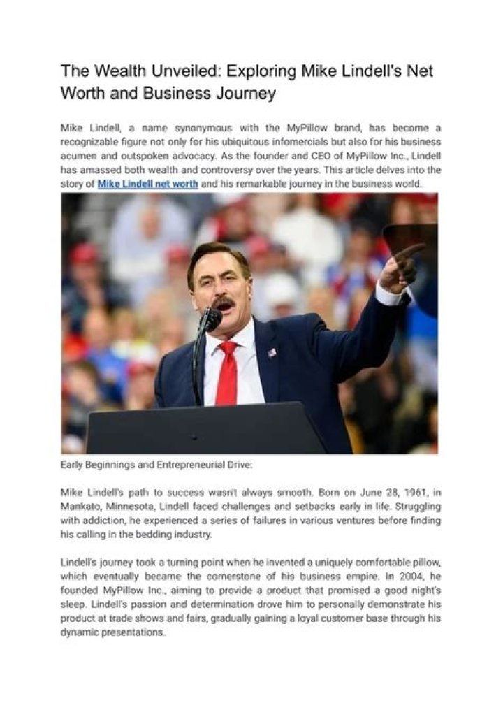 Unveiling The Wealth: Mike Lindell's Net Worth In 2023